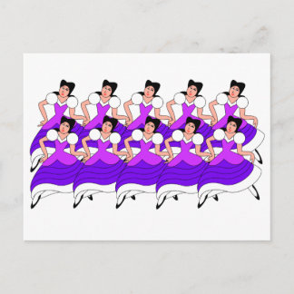 10 Dames dansen Briefkaart