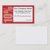 10% de rabais sur le coupon (Devant / Derrière)