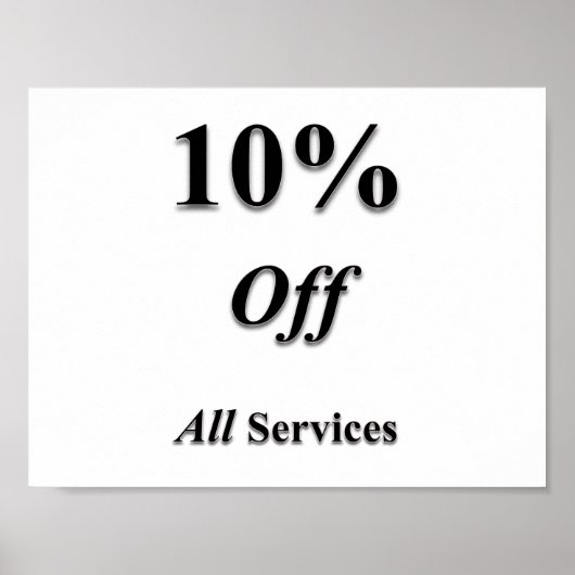 10% de réduction sur tous les services Poster Matt (Devant)
