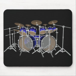 10-delig drumstel: Blauwe gradiënt: Drums-muismat Muismat
