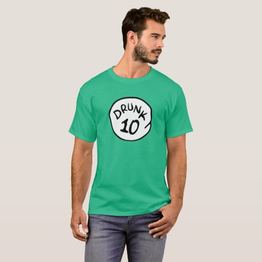 10 DIX ivres de T-shirt (Devant entier)