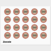 $10 (Dollar) Rond Glanzend Prijs Label (Vel)