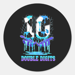 10 Double Cijfers 10e Verjaardag Jongen Voetbal Ij Ronde Sticker