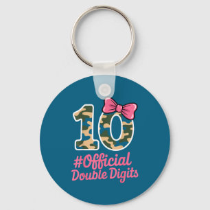 10 Dubbele Cijfers Camo Roze Illustratie Sleutelhanger