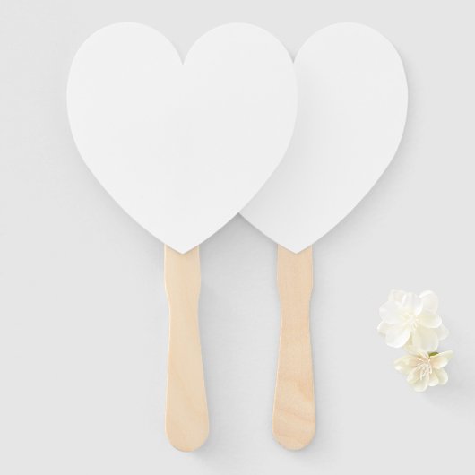 10 Éventails de cérémonie de mariage à coeur perso (Devant et derrière)