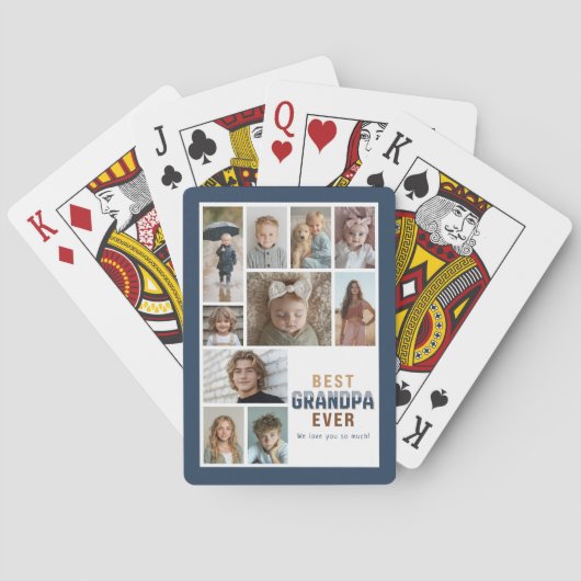 10 Foto Collage Beste Opa Ooit Pokerkaarten (Achterkant)