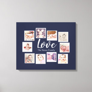 10 Foto Collage Love Family Canvas Afdruk