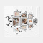 10-foto collage stamboom hart bladeren fleece deken (Voorkant (Horizontaal))