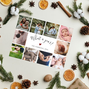 10 foto collage wat een jaar modern feestdagenkaart