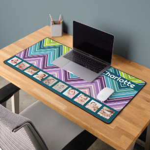 10 Foto Kleurrijke ZigZag Gepersonaliseerd Bureaumat