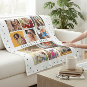 10 Foto Modern Green Romantic Love Heats Name Fleece Deken