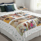 10 Foto Modern Green Romantic Love Heats Name Fleece Deken