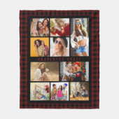 10 Foto Modern Trendy Red Pset Stylish Name Fleece Deken (Voorkant)