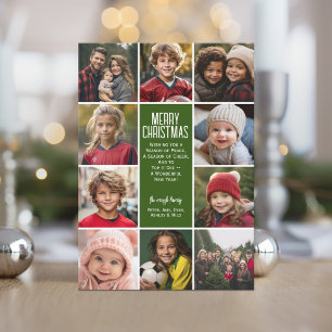 10 foto rand - Merry Christmas Retro Line Art Feestdagenkaart