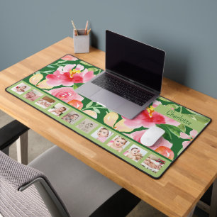 10 Foto Roze Bloemen gepersonaliseerd Bureaumat