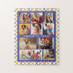 10 Foto Trendy Moderne Colorful Geometric Name Legpuzzel