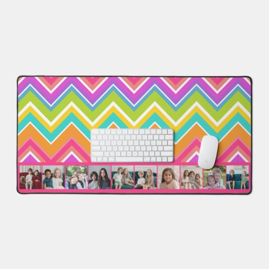 10 Fotocollage - enorm kleurrijk chevron patroon Bureaumat (Keyboard & Muis)