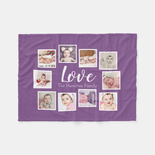 10 Fotocollage gepersonaliseerd Fleece Deken (Voorkant (Horizontaal))