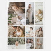 10 Fotocollage sjabloon gepersonaliseerd Fleece Deken (Voorkant)