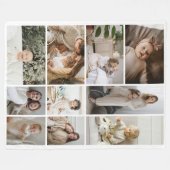 10 Fotocollage sjabloon gepersonaliseerd Fleece Deken (Voorkant (Horizontaal))