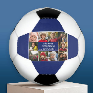 10 Fotorand met Tekstcentrum - blauw wit Voetbal