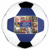 10 Fotorand met Tekstcentrum - blauw wit Voetbal (Voorkant)