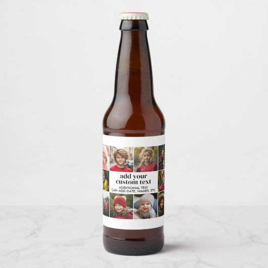 10 Fotorand met Tekstcentrum - zwart wit Bier Etiket (Voorkant)