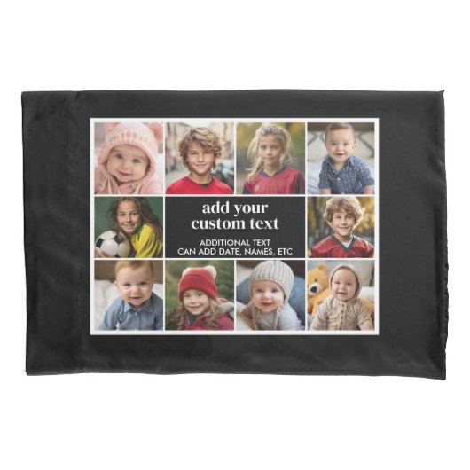 10 Fotorand met Tekstcentrum - zwart wit Kussensloop (Voorkant)