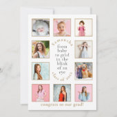 10 foto's Baby tot Afgestudeerde Naam Jaar Afstude Aankondiging (Voorkant)