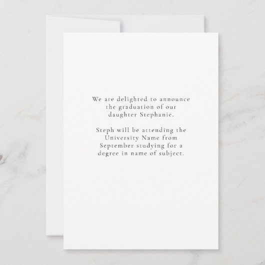 10 foto's Baby tot Afgestudeerde Naam Jaar Afstude Aankondiging (Achterkant)