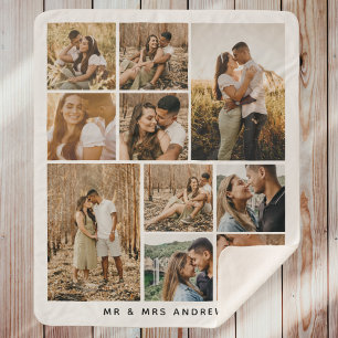 10 foto's Collage Lovely Couple Sherpa Blanket Deken