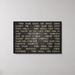 10 geboden op Dark Wood 30 x 20-inch canvas Wrap Afdruk