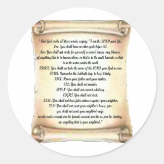 10 geboden ronde sticker