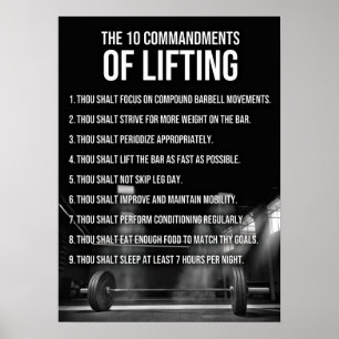 10 Geboden van liften - Motivatie Gym Poster