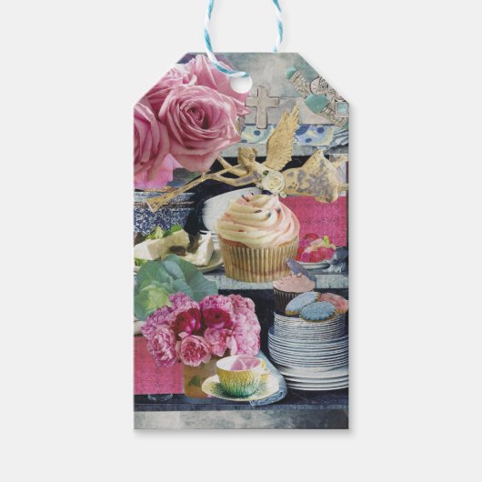 10 Gift Labels met Angel op Blue Cadeaulabel (Voorkant)