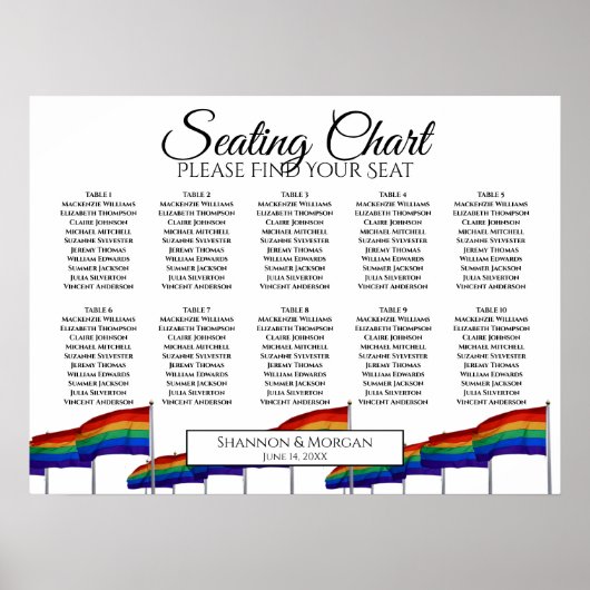 10 Grafiek voor de regenboogvaart met een Tafel Pr Poster (Voorkant)