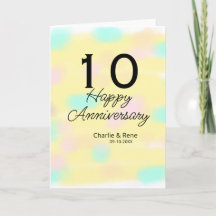 10 huwelijksjubileum gele pastel naam retro bo
