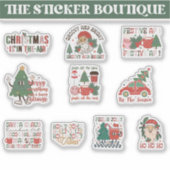 10 in een Schattige feestelijk groovy kerst Collec Sticker (Voorkant)