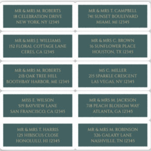 10 Individuele Gast Naam Adres Mystiek Groen Sticker