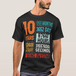 10 jaar 120 maanden Geweldige 10e verjaardag T-shirt