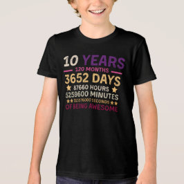 10 jaar 120 maanden Geweldige 10e verjaardag Tri-Blend Shirt