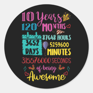 10 jaar 120 maanden Maandag Ronde Sticker