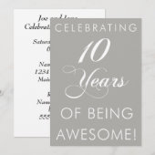 10 Jaar Awesome Vieren Kaart (Voorkant / Achterkant)