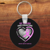 10 jaar borstkanker overlevende geschenken voor vr sleutelhanger (Voorkant)