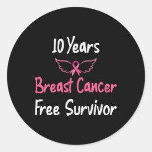 10 jaar Borstkankervrij roze borstkanker Sur Ronde Sticker