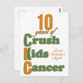 10 jaar Crush Kinder Kanker Briefkaart (Voorkant / Achterkant)