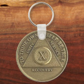 10 jaar CUSTOM NAME Sober Medallion Sleutelhanger (Voorkant)
