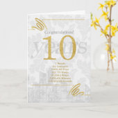 10 jaar Employee Jubileum Professional Kaart (Gele Bloem)