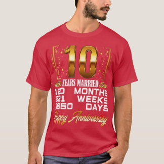 10 jaar gehuwd Funny 10th Wedding Jubileum T-shirt