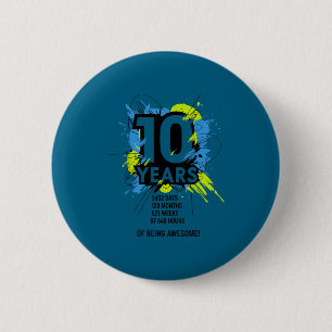 10 jaar geweldig zijn Meisje Jongen 10e verjaardag Ronde Button 5,7 Cm